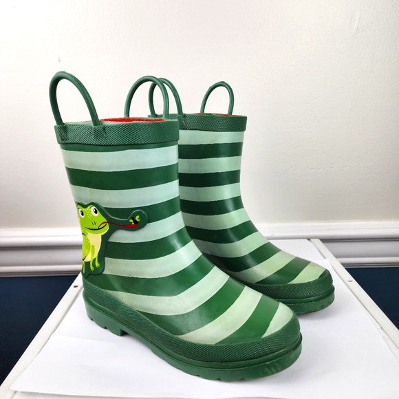 Lily & Dan Other - Lily & Dan Kids Green Frog Rain Boots Size 11/12